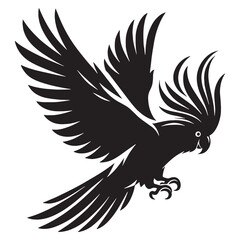 Feathered Majesty in Cockatoo silhouette – Cockatoo illustration – Minimalist Cockatoo vector – Bird silhouette

