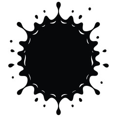 Black spots of paint on a white background. Grunge frame of paint. Vector illustration.
