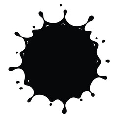 Black spots of paint on a white background. Grunge frame of paint. Vector illustration.
