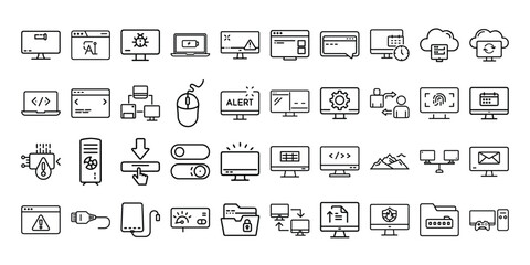 Collection of vector web design symbols for internet business