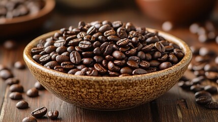 Fototapeta premium Roasted coffee beans in a bowl (2)