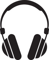 Headphone Icon Silhouette Vector | Clean Black Vector Art Illustration for Music Themes