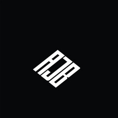 AJB letter logo design on black background.