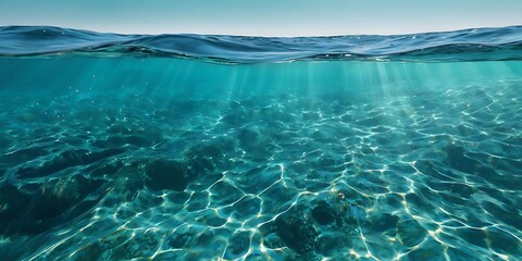 Stunning Underwater View of Crystal-Clear Turquoise Water