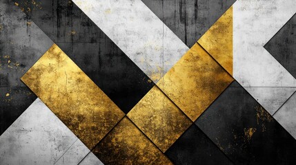 Geometric abstract design with gold accents