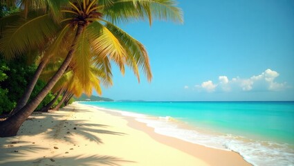 Obraz premium tropical beach with palm trees