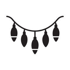 Holiday lights icon vector silhouette