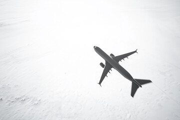 High Angle View Of Aircraft Over Ground