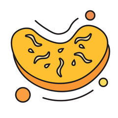 Isolated slice of a tangerine icon Vector
