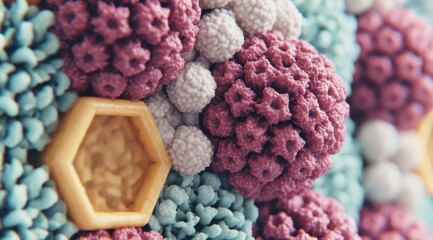 Microscopic 3D Cell Structure  Abstract Viral or Cellular Biology