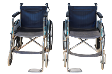 Wheelchair isolated on white background.