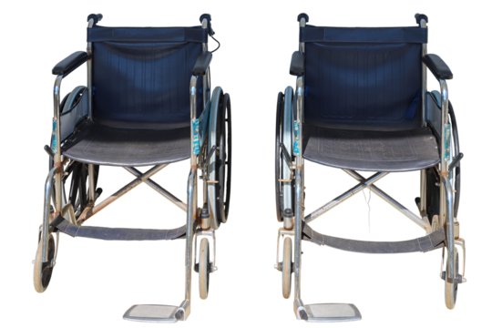 Wheelchair isolated on white background.