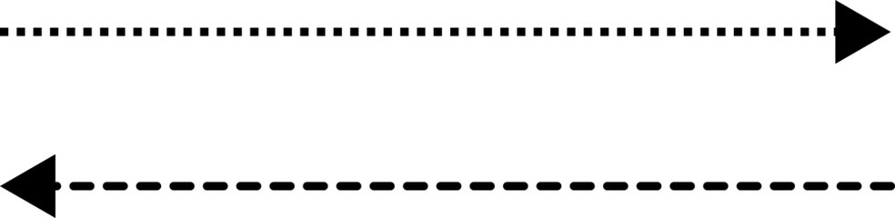 Dotted Arrow Line. Dotted arrows. Isolated Vector illustration.