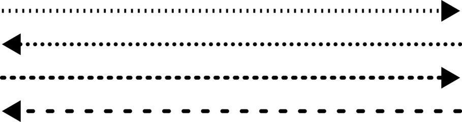 Dotted Arrow Line. Dotted arrows. Isolated Vector illustration.