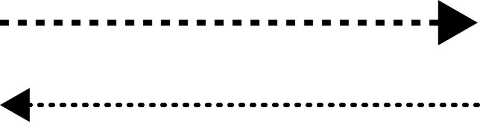 Dotted Arrow Line. Dotted arrows. Isolated Vector illustration.