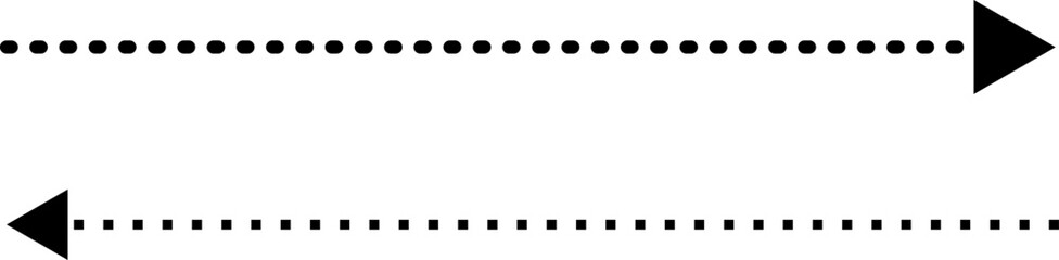 Dotted Arrow Line. Dotted arrows. Isolated Vector illustration.