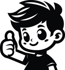 Cartoon Child Thumbs Up Symbol