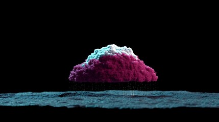 Abstract cloud formation, vibrant colors, digital art