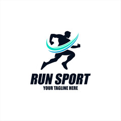 Running man logo and symbol silhouette Design vector