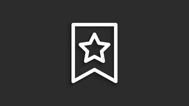 Bookmark &ndash; 4K Lineal User Interface Icon Animation on Black