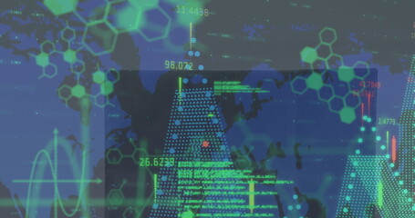 Obraz premium Image of data processing over shapes