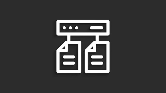 Data Flow &ndash; 4K Lineal UX Data Icon Animation on Black Background