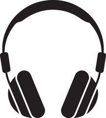 Headphone Icon Silhouette Vector | Clean Black Vector Art Illustration for Music Themes