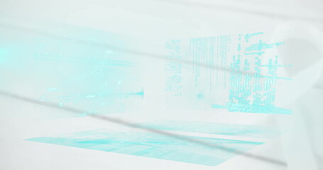 Image of data processing over white background