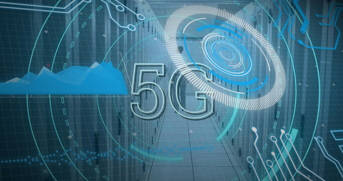 Image of scope scanning and data processing over computer circuit board - Powered by Adobe