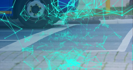 Image of text with globe and network of connections