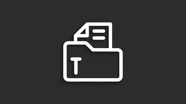 Folder &ndash; 4K UI Lineal File Icon Animation on Black