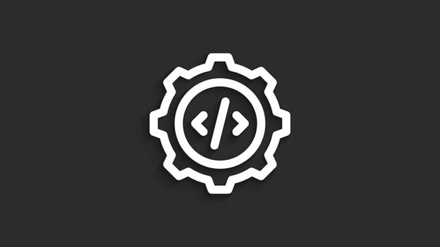 Gear &ndash; 4K Settings Lineal UI Icon Animation