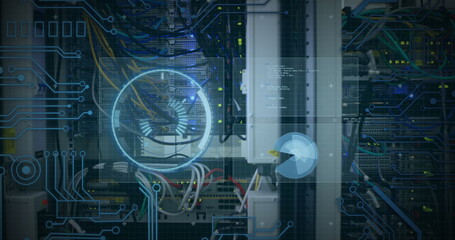 Image of digital scope over server room