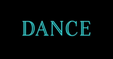 Image of dance over blinking on black background