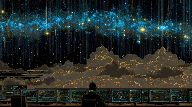 sitting in front of a coding environment connected to cloud backend