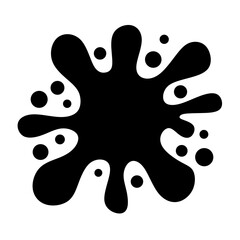 simple black ink blot. Isolated on white