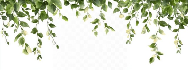 Delicate hanging leaves cascading downwards