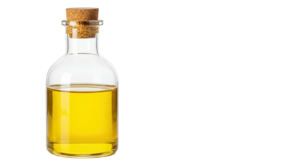 Isolated Glass Bottle with Yellow Liquid