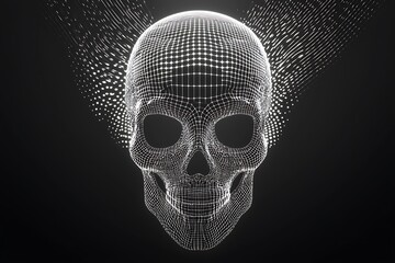 Digital Skull: A Wireframe Enigma