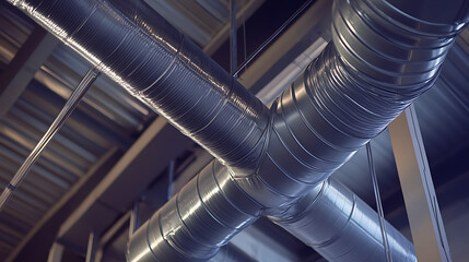 Obraz premium Industrial HVAC Ductwork System