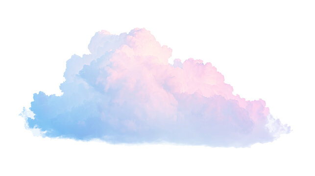 A dreamy cloud floats against a crisp, transparent background