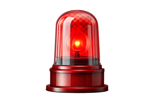 Red emergency light isolated on transparent background.PNG