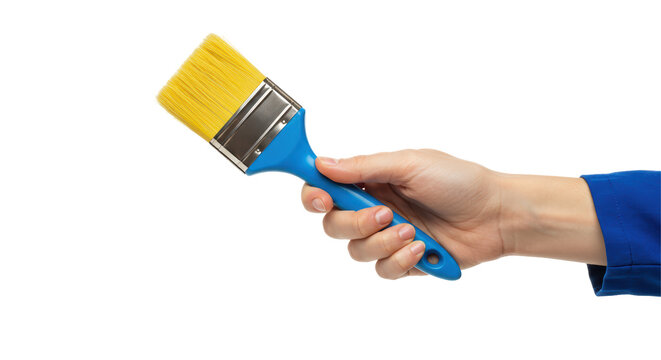Isolated Hand Holding a Paint Brush