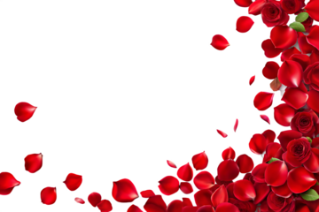 Red Rose Petals Corner Borderon transparent background.PNG