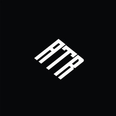 ATR letter logo design on black background.