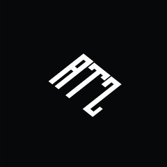 ATZ letter logo design on black background.