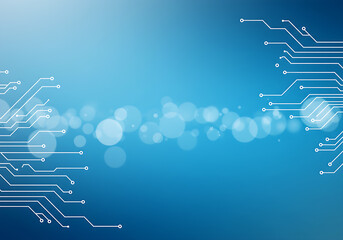 Circuit Board Technology Electronic Blue Background Digital Abstract Design