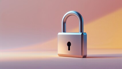 Fototapeta premium Padlock Symbolizing Security With Key Nearby
