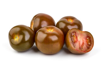 Fresh ripe kumatoes, isolated on white background.