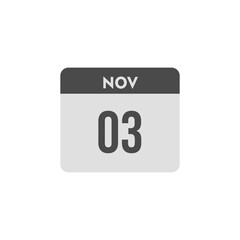 calender icon, 03 november icon with white background